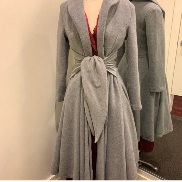 LAST CHANCE Vintage Inspired Midi Open Heather Grey Coat NWT - Picture 1 of 10